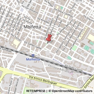 Mappa Via Alfredo Baccarini,  185, 70056 Molfetta, Bari (Puglia)