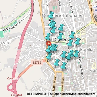 Mappa Via Pomponio Leto, 87100 Cosenza CS, Italia (0.4375)