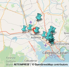 Mappa Via dell'Asinara, 09032 Assemini CA, Italia (6.666)