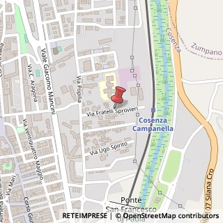 Mappa Via fratelli sprovieri 20, 87100 Cosenza, Cosenza (Calabria)