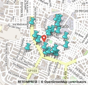 Mappa Via F. Cortese, 70033 Corato BA, Italia (0.176)