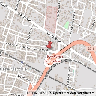 Mappa Via nisio girolamo 1/e, 70057 Bari, Bari (Puglia)