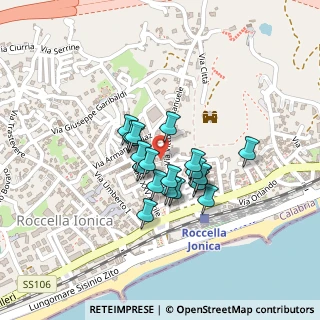 Mappa Via Tenente Olindo Laganà, 89047 Roccella Ionica RC, Italia (0.162)