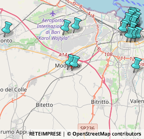 Mappa Via Cornole di Ruccia, 70026 Modugno BA, Italia (6.8195)