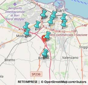 Mappa Via dei Faggi, 70026 Modugno BA, Italia (3.57833)