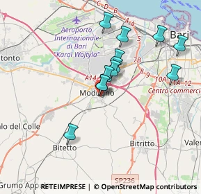 Mappa Via Isonzo, 70026 Modugno BA, Italia (3.3575)