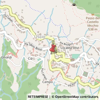 Mappa Via Silvio Bisso, 3, 16036 Uscio, Genova (Liguria)