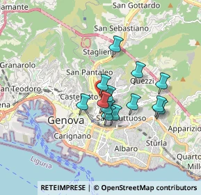 Mappa Passo Spartaco Ferradini, 16137 Genova GE, Italia (1.29385)