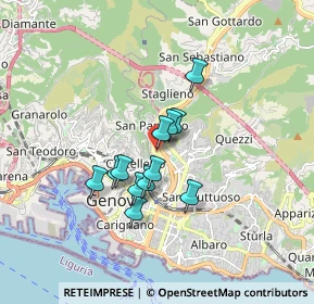 Mappa Via Leonardo Montaldo, 16137 Genova GE, Italia (1.24167)