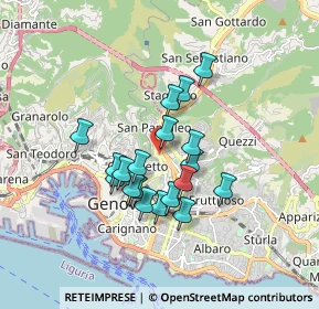 Mappa Via Leonardo Montaldo, 16137 Genova GE, Italia (1.39632)