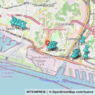 Mappa Via Gerolamo Bordone, 16152 Genova GE, Italia (1.24647)