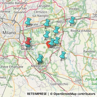 Mappa Viale Addetta, 20067 Tribiano MI, Italia (6.27083)