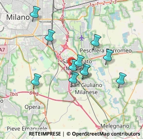 Mappa Via Cesare Zavattini, 20097 San Donato Milanese MI, Italia (3.05455)