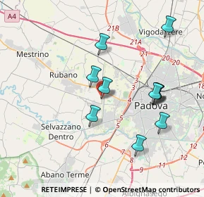 Mappa Via Tre Ponti, 35136 Padova PD, Italia (3.58364)
