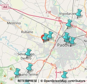 Mappa Via Tre Ponti, 35136 Padova PD, Italia (5.70429)