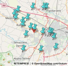Mappa Via Tre Ponti, 35136 Padova PD, Italia (4.04789)