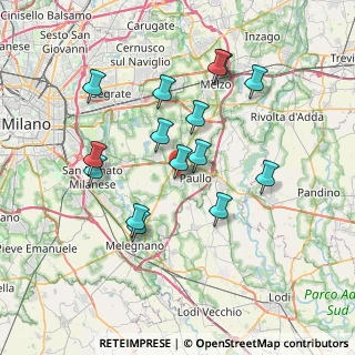 Mappa Via Fratelli Cervi, 20067 Tribiano MI, Italia (6.88)