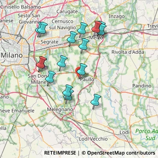 Mappa Via Fratelli Cervi, 20067 Tribiano MI, Italia (7.76)