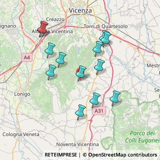 Mappa Via San Martino, 36024 Mossano VI, Italia (7.46538)