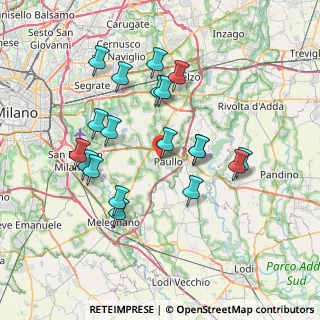 Mappa Via Michelangelo Buonarroti, 20067 Paullo MI, Italia (7.04474)