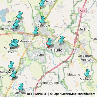Mappa PAULLO Via Buonarroti, 20067 Paullo MI, Italia (3.12375)