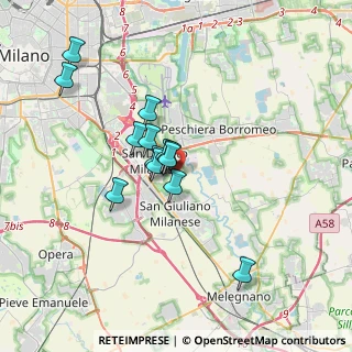 Mappa Via per Monticello, 20097 San Donato Milanese MI, Italia (2.84846)