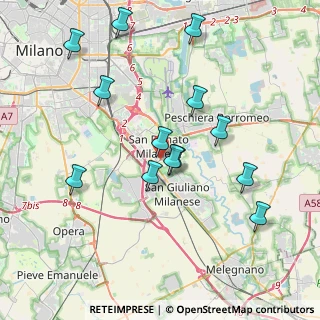 Mappa Via Rodolfo Morandi, 20097 San Donato Milanese MI, Italia (3.93385)
