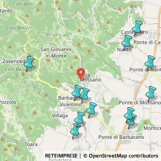 Mappa Via Barre, 36024 Mossano VI, Italia (2.82917)