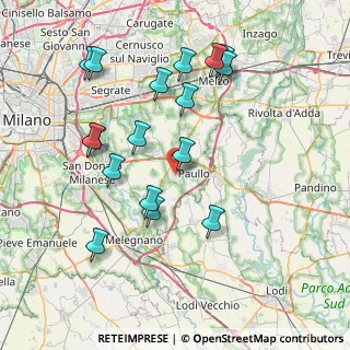 Mappa Via V. Diaz, 20067 Tribiano MI, Italia (8.03941)