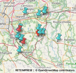 Mappa Via Leonardo da Vinci, 20067 Paullo MI, Italia (7.14467)