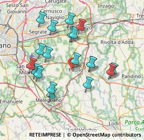 Mappa Via Leonardo da Vinci, 20067 Paullo MI, Italia (7.07421)