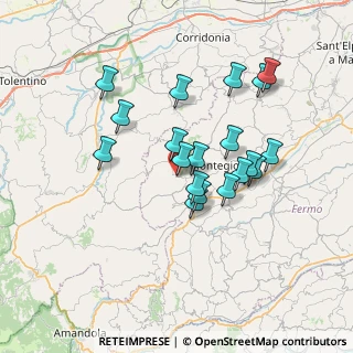 Mappa Via Monte Vettore, 63836 Monte Vidon Corrado FM, Italia (6.39474)