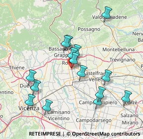 Mappa Via Rossano, 36056 Tezze sul Brenta VI, Italia (14.97467)