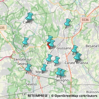 Mappa Piazzale del Curto, 22066 Mariano Comense CO, Italia (4.16067)
