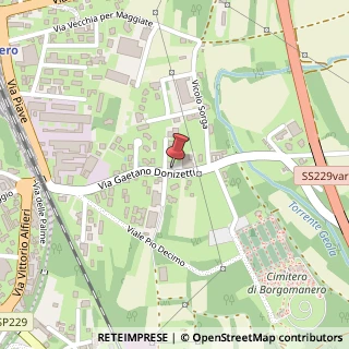 Mappa Via Donizetti Gaetano, 61, 28021 Borgomanero, Novara (Piemonte)