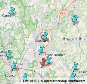 Mappa Via Gabrio Piola, 20833 Giussano MB, Italia (6.08333)