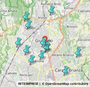 Mappa Via Giuseppe Aliprandi, 20833 Giussano MB, Italia (1.94083)