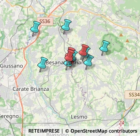 Mappa Via Giacomo Puccini, 20842 Besana In Brianza MB, Italia (1.94833)