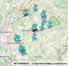 Mappa Via Giacomo Puccini, 20842 Besana In Brianza MB, Italia (3.45667)