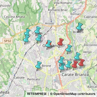 Mappa Piazza della Repubblica, 20833 Giussano MB, Italia (2.08875)