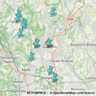 Mappa Piazza della Repubblica, 20833 Giussano MB, Italia (4.75417)