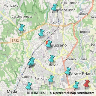 Mappa Via Fratelli Cervi, 20833 Giussano MB, Italia (2.76615)