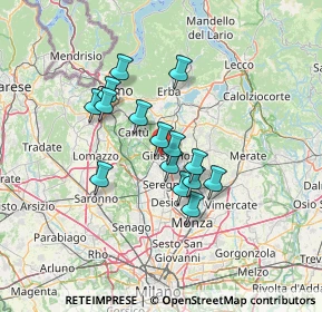 Mappa Via Fratelli Cervi, 20833 Giussano MB, Italia (10.342)