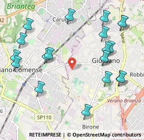 Mappa Via Fratelli Cervi, 20833 Giussano MB, Italia (1.225)