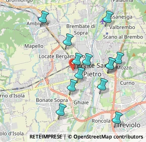 Mappa Via Giosuè Carducci, 24036 Ponte San Pietro BG, Italia (1.83692)