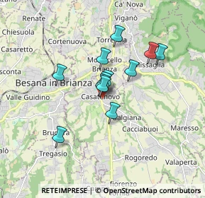 Mappa Via Giuseppe Verdi, 23880 Casatenovo LC, Italia (1.2375)