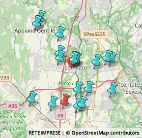 Mappa Via Sempione, 22074 Lomazzo CO, Italia (3.6095)