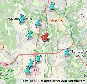 Mappa Via del Ronco, 22074 Lomazzo CO, Italia (3.88455)