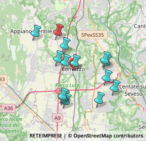 Mappa Via Cavour, 22074 Lomazzo CO, Italia (3.26357)