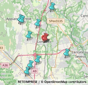 Mappa Via Cavour, 22074 Lomazzo CO, Italia (3.92182)